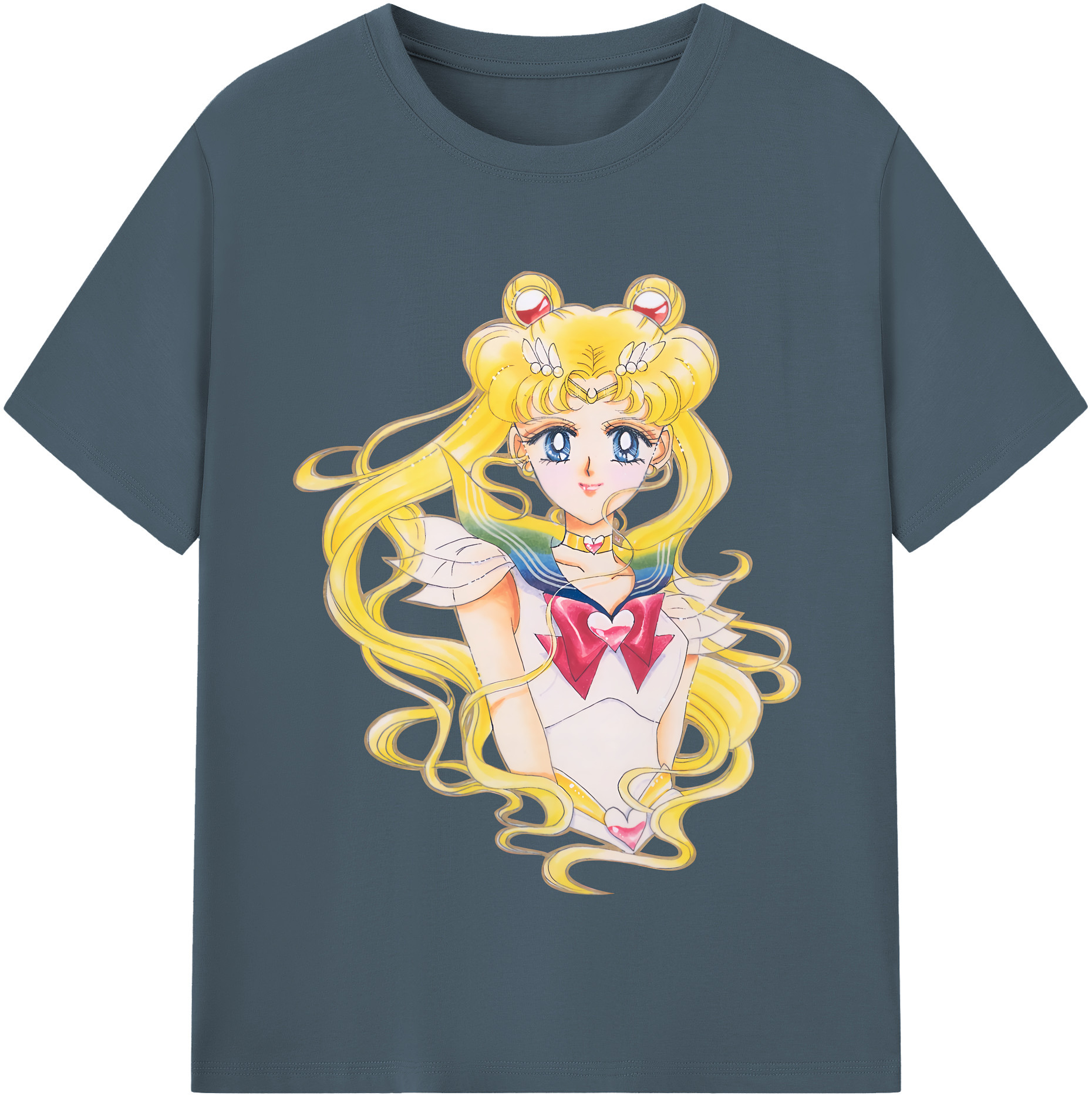 （画像用） 美少女戦士セーラームーン 月野 うさぎ つきの うさぎ Sailor Moon Tsukino Usagi 綿100％半袖Tシャツ（フロントプリント）